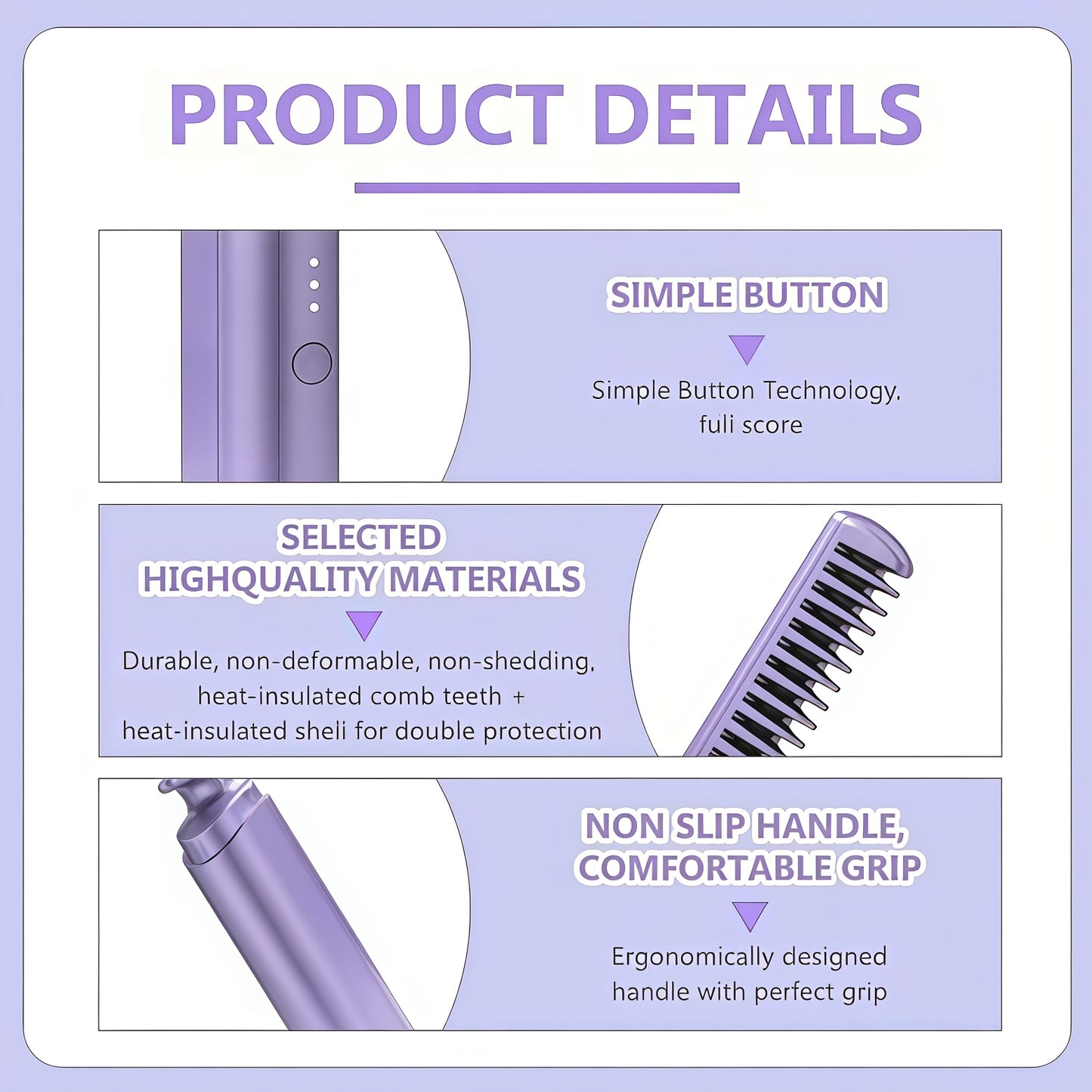 Rechargeable Hot Comb Hair Straightener